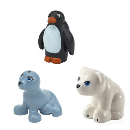 MOC Animal Scene Building Blocks Cats Dogs Sheep Pigs Chickens Eagle Parrots Dolphin Zoo Fram Accessories DIY Toys Bricks T14