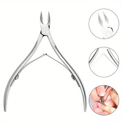 1/2/4/6pcs Professional Stainless Steel Nail Cutter Scissor Nippers Multifunctional Cuticle Pusher,Ergonomic Design for Manicure
