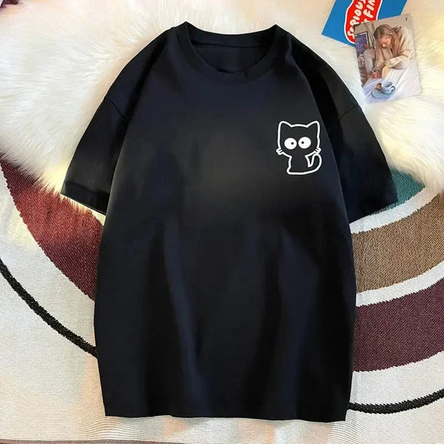 Female Casual Printing O-neck Short Sleeve T-Shirt 2025 New Summer Trend All-match Loose Cartoon - product image 7