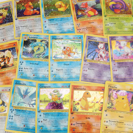 French Version 1996 Year Pokémon card first generation Charizard Pikachu Mewtwo Blastoise Collecting card toys 151Pcs boxed