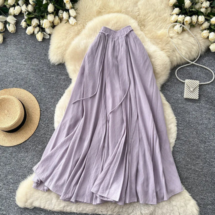 Skirts Women Mid Length Skirt A Line Elastic Waist Slim Fit Elegant Splice Y2k Streetwear Work Solid Casual Regular Summer 2026