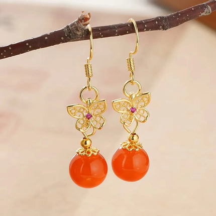 PANJBJ 925 Sterling Silver Bow Knot Earring for Women Texture Tassels Sweet Romantic Korean Jewelry Gift Dropshipping
