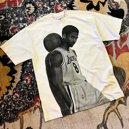American Harajuku High Streetwear Basketball Tops Y2k Oversized Couples Goth Hip Hop Cotton Short Sleeve Men Women Looe T Shirt