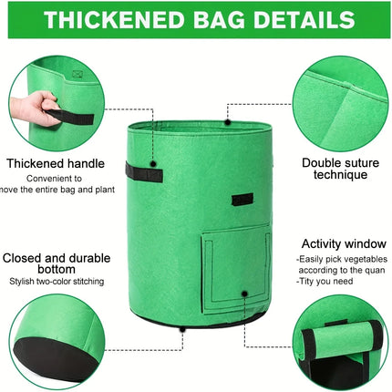 1PC 5/7 Gallon Large Diameter Potato Grow Bag, Non-Woven Fabric Planting Bag for Vegetables, Seedlings & Root Crops