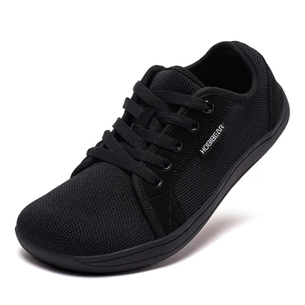 HOBIBEAR Wide Toe Barefoot Shoes Womens Mens Outdoor Lace Up Running Sneaker Zero Drop Comfortable Casual Shoes