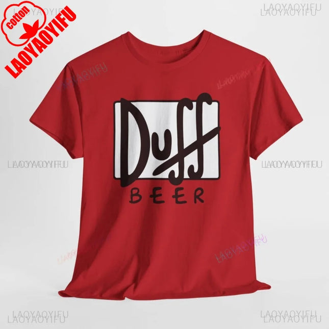 The Simpsons Duff Beer Duffman T-shirt Retro Cartoon Graphic Printed Women Streetwear Short Sleeve Harajuku Fashion Man Tees