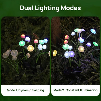 Solar Garden Lights Dual Mode LED Solar Mushroom Lights Waterproof Decor Yard Patio Pathway Jellyfish for Garden Ambiance Decor