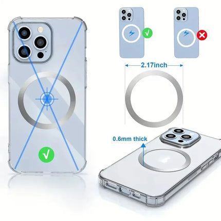 Universal Magnet Sticker Magnetic Adapter Ring Suitable for Magsafe IPhone Wireless Charging Cellphone Round Metal Plate Ring