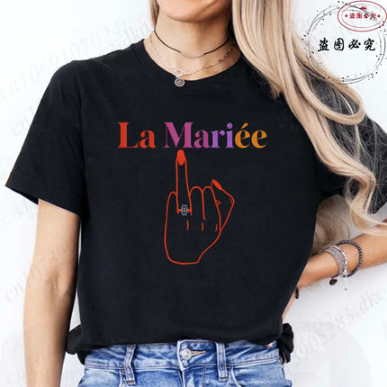French Girls Single Farewell Women Tees: Future Bride Team Bride Tops, Female Clothing for Bachelorette EVJF Party T-shirts D002