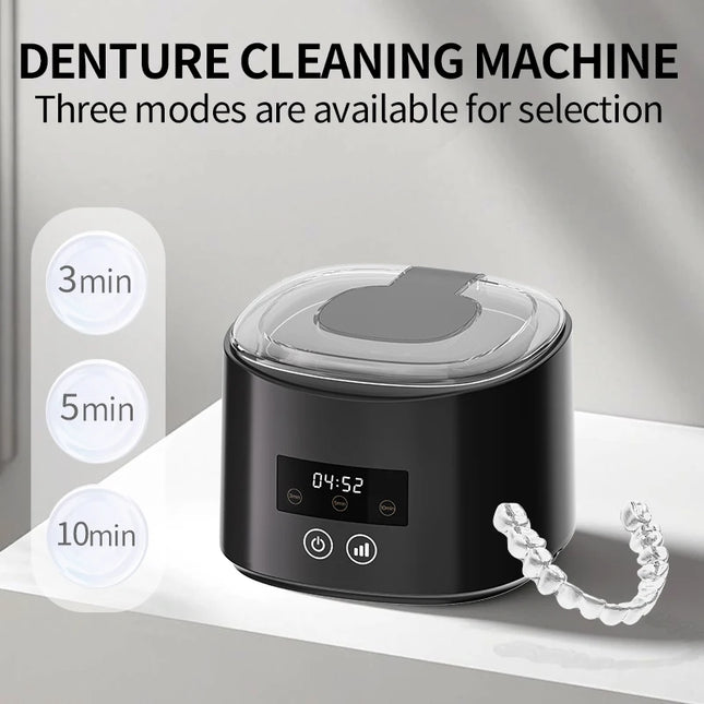 Máquina de limpieza ultrasónica recargable por USB de 50 KHZ, multifunción para retenedores invisibles, dentaduras postizas y cuidado de joyas