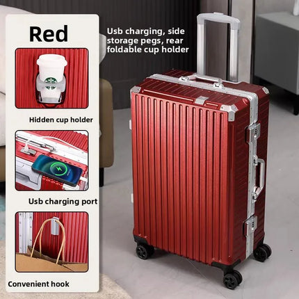 Little Diamond Luggage Solid Aluminum Frame Travel Box Scratch resistant and Wear resistant Hard Box Boarding Case Silent Univer