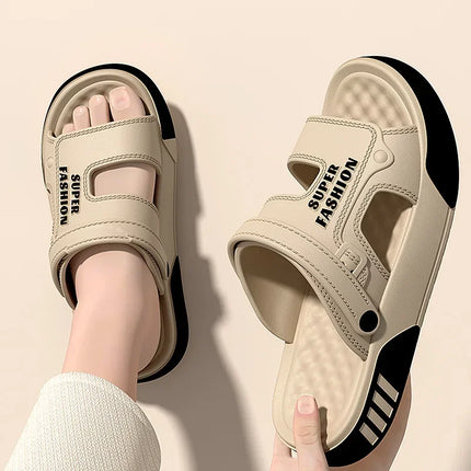 2026 Men Slippers Summer EVA Soft-soled Platform Slides Sandals Indoor Outdoor Walking Beach Shoes Flip Flops Mens Home Shoes