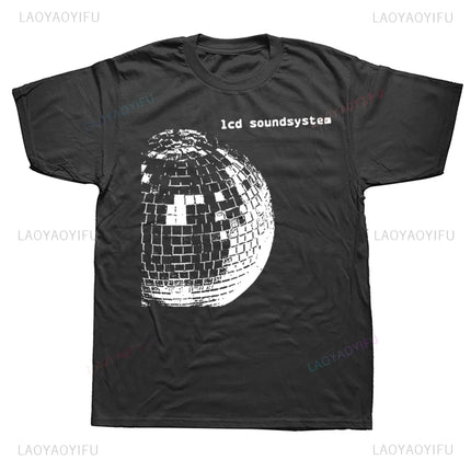 12 LCD Soundsystem Logo T Shirts Men Women High Quality Cotton Humor Streetwear Tee Shirt Short Sleeve Unisex Loose Clothing