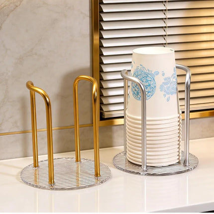 1/4PCS Acrylic Paper Cup Holder Household Disposable Cup Storage Rack Office Kitchen Living Room Counter Desktop Storage Rack