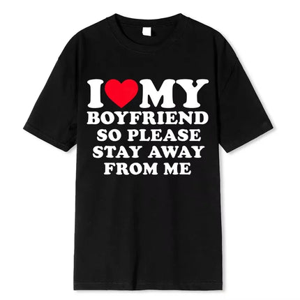 I Love My Boyfriend Clothes I Love My Girlfriend T Shirt Women Summer Manga Graphic Short Sleeve Tee Soft Female