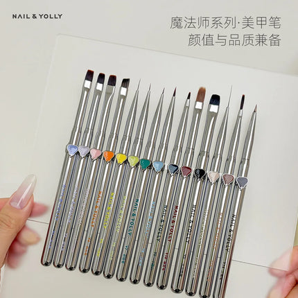 NAIL&YOLLY Magician Nail Art Brush Set UV Gel Brushes Striping Liner Gradient Pen Professional Flower Painting Manicure Tools