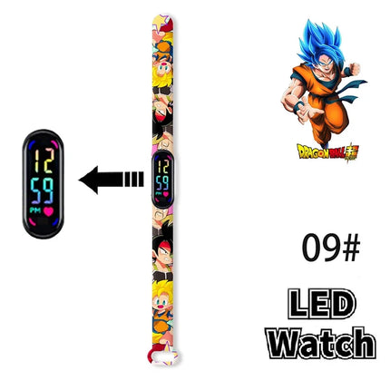 Bandai Dragon Ball Z Fashion Cartoon Action Printing Anime LED Type Watches Kids Watch Birthday Gifts Toys