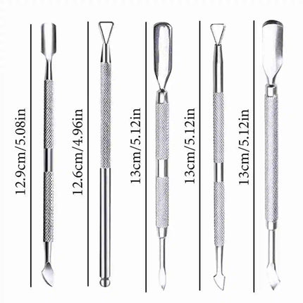 Nail Professional Stainless Steel Nail Cutter Scissor Nippers Muti Function Cuticle Pusher Remover Nail Care Manicure Tools Kits