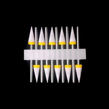 10 Ceramic Drill Bits, Milling Cutters, Rotating Nail Polish Grinding Machine Accessories, Overflow Removal Tool Accessories