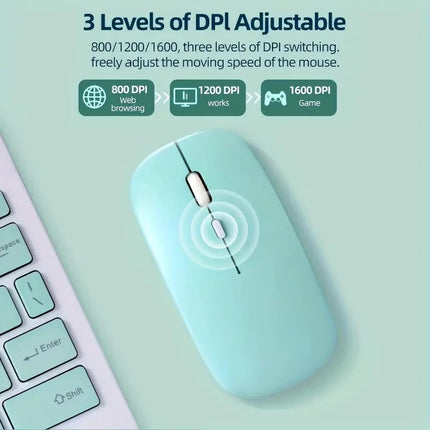 Silent Bluetooth-compatible Mouse Computer Laptop Optical Mouse Wireless for iPad Samsung Tablet Universal Mice Noiseless