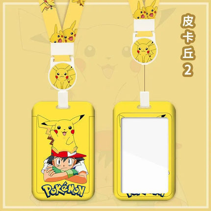 Pokemon Anime Pikachu Card Holder Kawaii ID Card Bank Card Subway Bus Card Cartoon Student ID Boy Girl Work Badge Card Holder