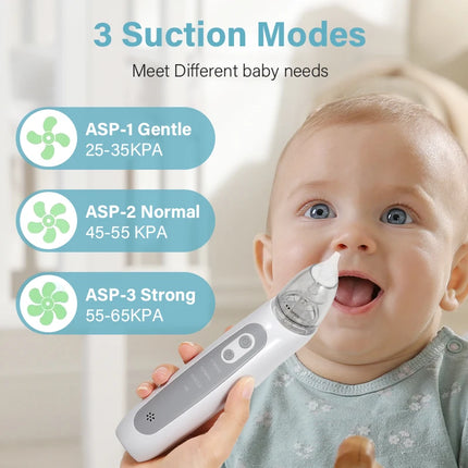 Nasal Aspirator for Baby Electric Nose Aspirator for Toddler Nose Sucker Automatic Nose Cleaner with Music and 3 Silicone Tips