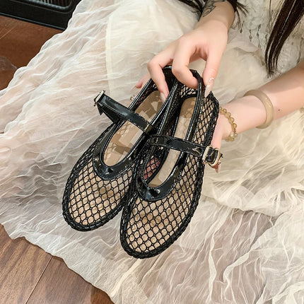 2026 Summer Mary Jane Shoes Fashion Women Low Heel Flat Shoes Pumps Comfort Ballet Flats  Ladies Buckle Shoes Big Size 36-42