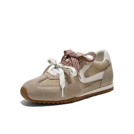 Woman Casual Sport Shoes Fashion Double Lace Up Height Increase Flat Shoes Spring New Outdoor Trendy Versatile Non Slip Sneakers