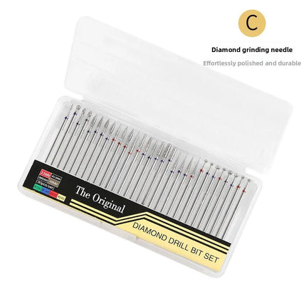 30PCS BOX 30pcs Diamond Nail Drill Bits Set for Rotary Electric Nail Drill Milling Cutter Manicure Grinding Bits Nail Art Tools