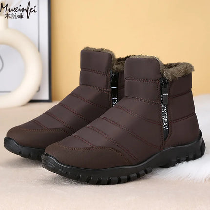 Winter Men Ankle Snow Boots Waterproof Non Slip Shoes for Men Casual Keep Warm Plush Plus Size Couple Footwear Chaussure Homme