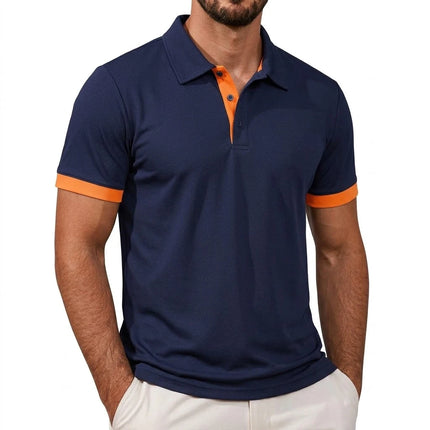 New Short Sleeve Polo Shirt Summer Lapel Shirts Hawaiian Shirts Fitness Sport T-shirts for Men Gym Man Solid Thin Work Shirts
