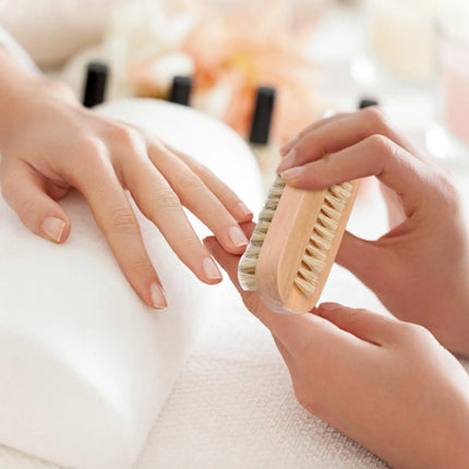 Nail Brush Wooden Reusable Boar Bristles Manicure Double-Sided Nail Cleaning Brush for Women Men Adults Elderly Teens Home