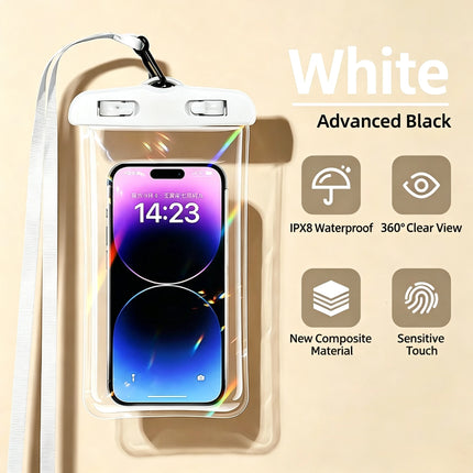 Waterproof Phone Pouch,Floatable Waterproof Phone Pouch with Touchscreen,Universal IPX8 Waterproof Cell Phone Case,Underwater Photography,for Swimming,Rafting,Diving,for All Models