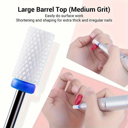 5pcs Ceramic Nail File Drill Bit, Suitable for Removing Gel and Cuticle, Nail Polishing, Professional Nail Tool