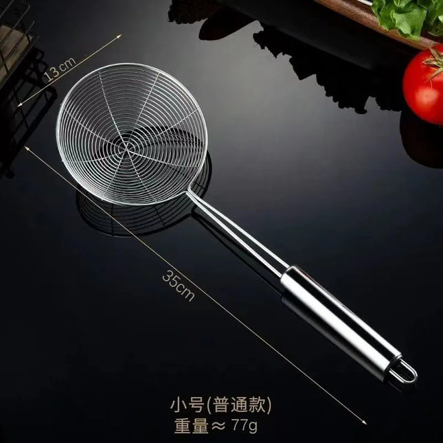 1 Stainless Steel Double Round Spoon, Reinforced and Thicker, Kitchen Restaurant Frying Fish Noodle - product image 7