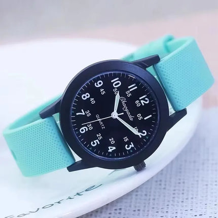 Children Boys Girls 60 Minute Scale Quartz Wristwatches Junior High And Elementary School Students Exam Watches Silicone Strap
