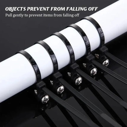 500/100PCS Screw Hole Cable Ties Reusable Fixed Nylon Cable Ties Self-locking Cord Ties Straps Fastening Loop - product image