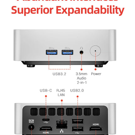 FIREBAT R2 Mini PC AMD Ryzen5 3500U DDR4 16GB RAM M.2 PCIe 512GB SSD WiFi5 BT4.2 1000M Lan Portable Windows11 Desktop Computer