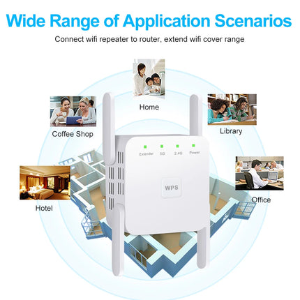 1200Mbps 5Ghz Wireless WiFi Repeater Booster 2.4G/5GHz Wi-Fi Signal Amplifier Extender Router Network Wlan WiFi Repetidor