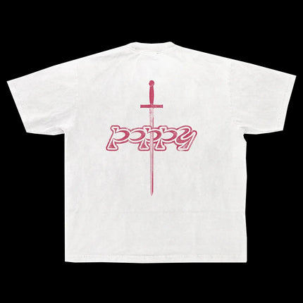 2026 Poppy American Female Singer Graphic Mens Womens Cotton TShirt Streetwear Vintage Fashion Unisex Summer Casual Tee Clothing