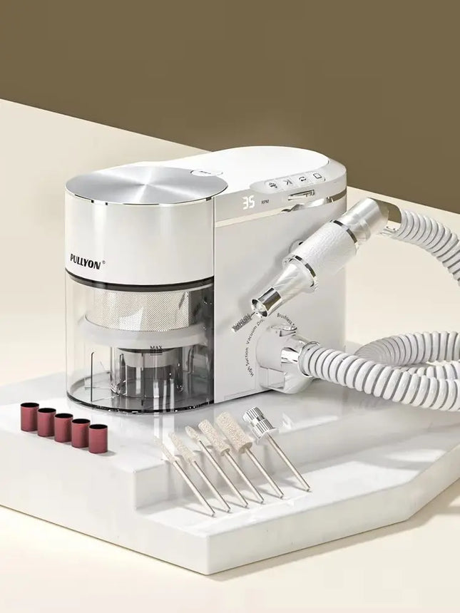 Taladro de uñas y colector de polvo profesional 2 en 1 de 240 W sin escobillas 35000 RPM 12 KPa de vacío, e-file para uso profesional en salones