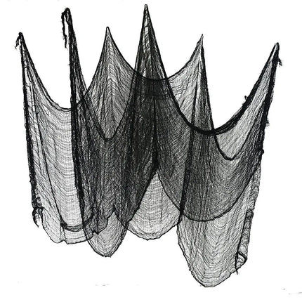 Black Halloween Gauze 72X186 Cm Creepy Cloth Black Netting Spider Web Decor Halloween Horror House Party Decoration