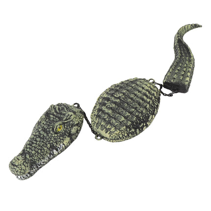 Plastic Artificial Alligator Decoy 3 Segment Simulated Floating Crocodile Sculpture for Garden Pool Pond Decoration
