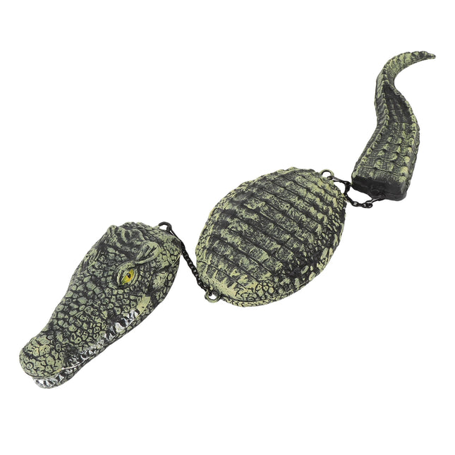 Plastic Artificial Alligator Decoy 3 Segment Simulated Floating Crocodile Sculpture for Garden Pool Pond - product image 2