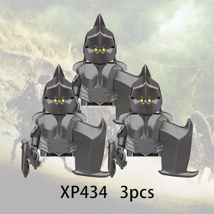 3pcs Lord Rings Elves Orcs Army Dwarf Rohan Mini Action Toy Figures Building Blocks Assembly Toys for Kids Birthday Gift