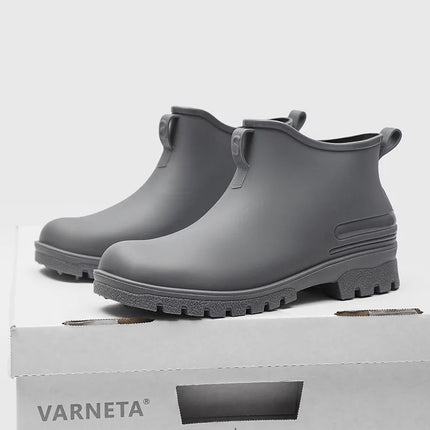 Hot Sale Men's Rain Shoes Non Slip Waterproof Kitchen Boots PVC Fashion Durable Couple Shoes Round Head Slip on Men Boots Summer
