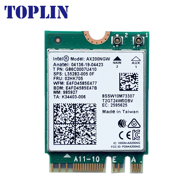 WiFi 6 Dual Band 3000 Mbit/s WLAN-Karte für Intel AX200 M.2 BT5.2 2,4 G/5 GHz 802.11ac/ax AX200NGW Wi-Fi-Adapter