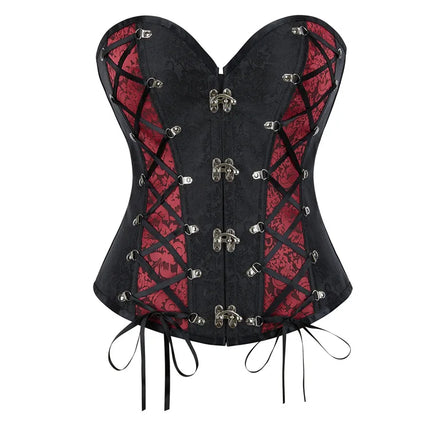 Steampunk Overbust Corset Retro Gothic Clothing Women Clubwear Bustiyer Corselet