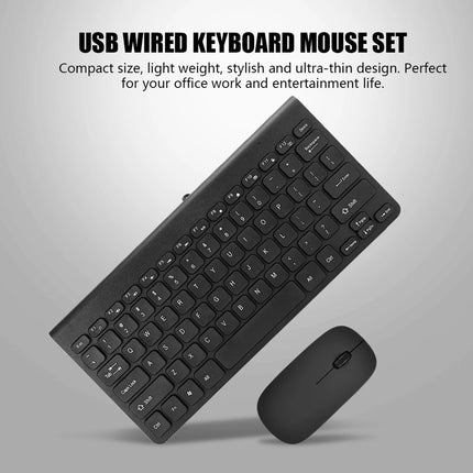 Ultra Thin USB Wired Keyboard Optical Mouse Mice Set Combo for PC Laptop Keyboard Mouse Keyboard Mouse Combo USB - product im