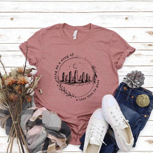 Sing Me A Song Shirt Outlander T-Shirt Sassenach Fraser's Ridge T-Shirt Damen Kurzarm T-Shirts Lässige Grafik Damenbekleidung